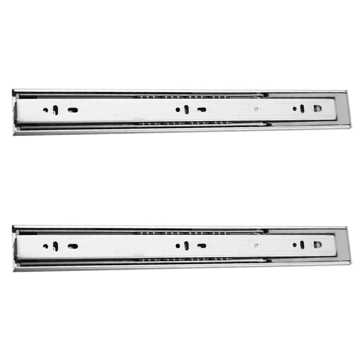 

2 pcs 3 Section 16 Inches 400Mm Double Spring Drawer Slides Steel Ball Bearings Silent Drawer Rails Heavy Duty Self-Lock Tracks