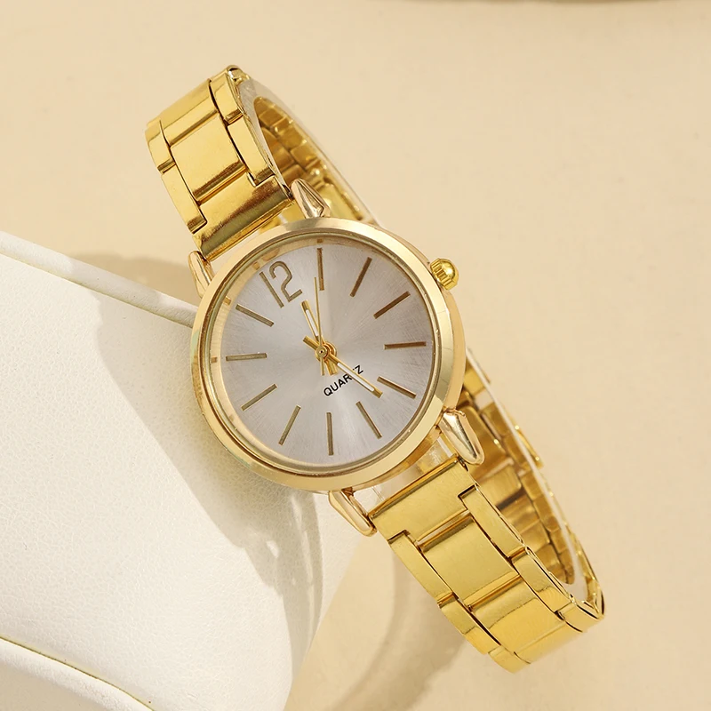 Luxury Women Casual Stainless Steel Watch Simple Dial Quartz Watch Round Dials Business Wristwatch Relogio Feminino