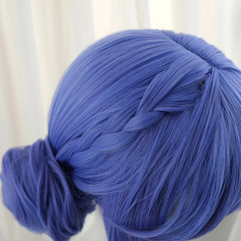 ROLECOS Gioco LOL Crystal Rose Sona Parrucca Cosplay 30 cm Colore Blu Parrucche da donna Capelli sintetici resistenti al calore