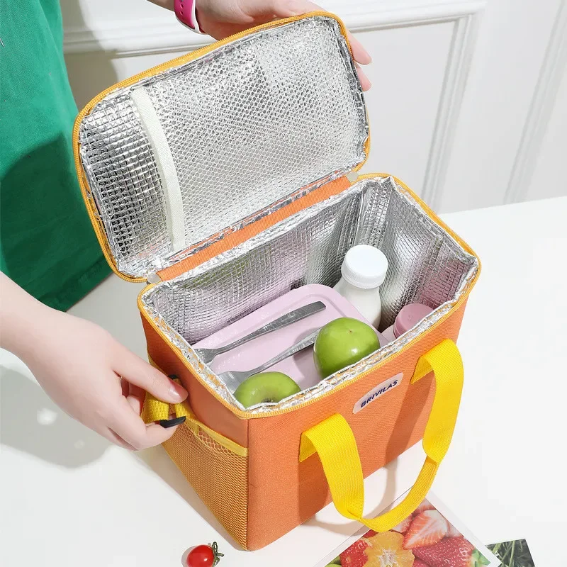 Waterproof Oxford Lunch Bag Portable Cooler Thermal Bento Bags Large Capacity Lunch Box Snacks Organizer Leakproof Tote Bag