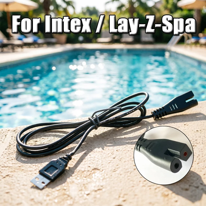 1Pc Caravan Pool Vacuum Charging USB Cable For Intex / Lay-Z-Spa Boat Accessories Pool Vacuum Pump Charging Wire Tools Parts