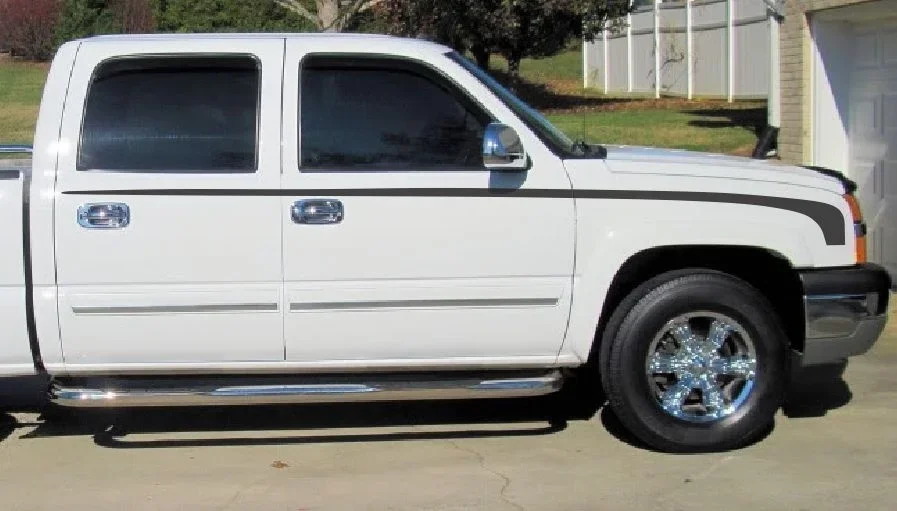 

For 1Pair/2pcs Chevrolet Silverado Hockey Stripe 3M Vinyl Sticker Graphic Decals 2003 - 2006