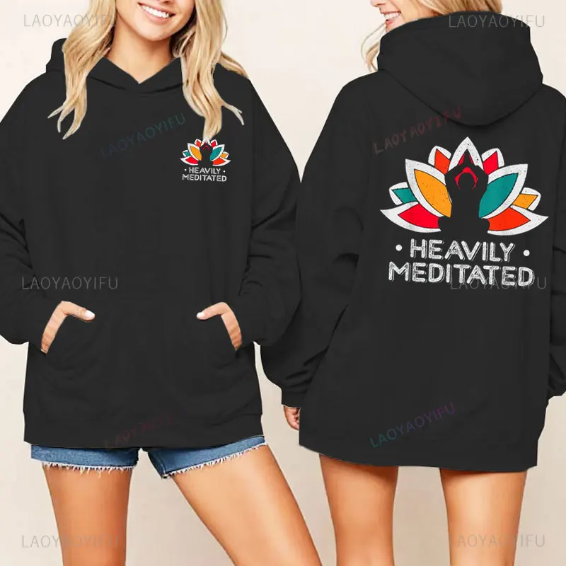 Fun Namaste Meditation for Spiritual Meditation Practice Namaste Pullover Hoodie Vintage Fashion Women Drop Shoulder Sweatshirt