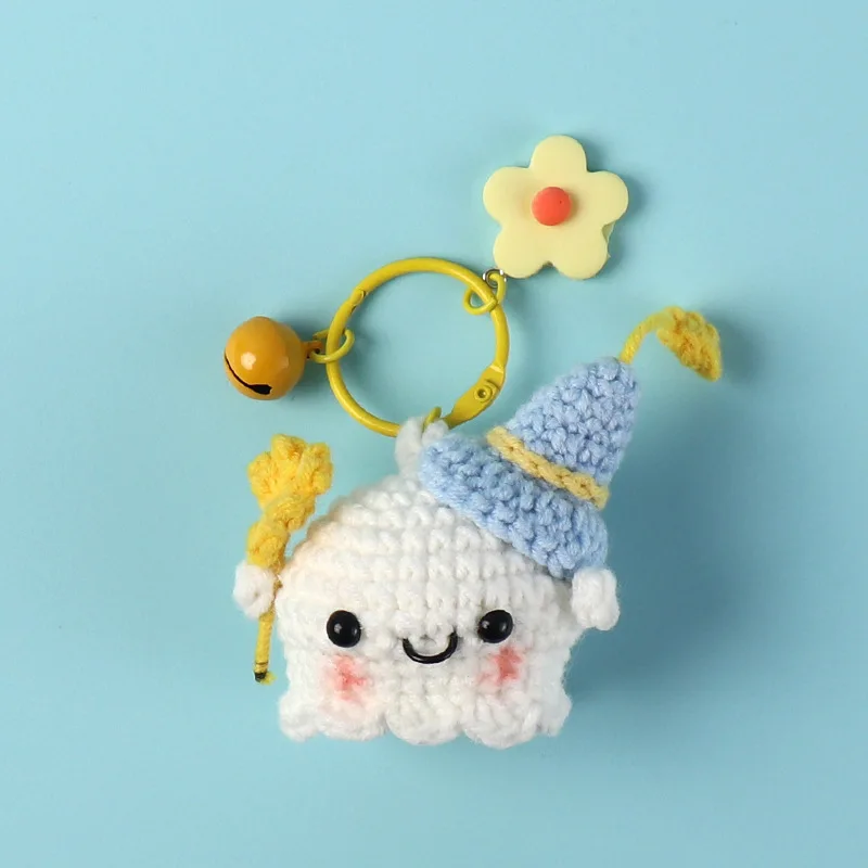 Ручной брелок с изображением эльфа, милый вязаный маленький призрак на Хэллоуин, подарочный брелок, кулон