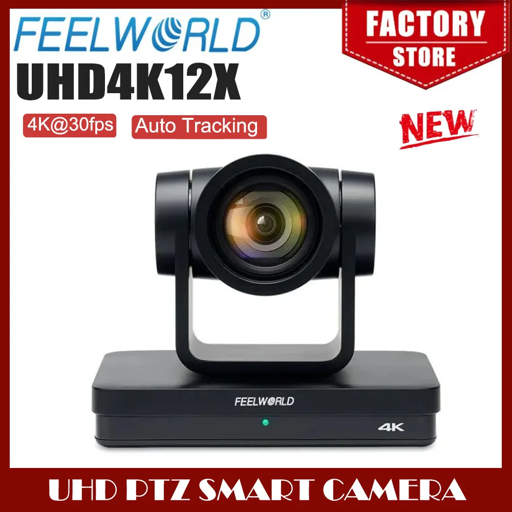 FEELWORLD UHD4K12X Camera Multiple Video Outputs USB PoE Support 12X Optical Zoom Autofocus SDI HDMI IP 4K@30FPS 4K PTZ Camera