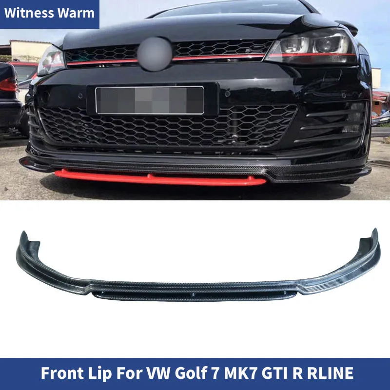 Front Bumper Spoiler Protector Plate Lip Body Kit Carbon Fiber Car Decorative Strip Chin Shovel for Volkswagen Golf 7 G-ti