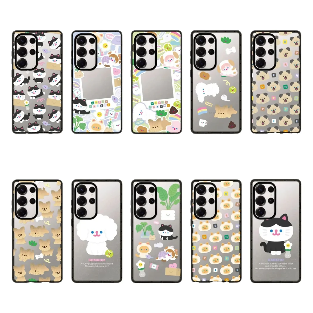 

Cute Puppies Sticker Magnetic Acrylic Case for Samsung Galaxy S23 S24 S25 Ultra S25+ Plus Protective Shell