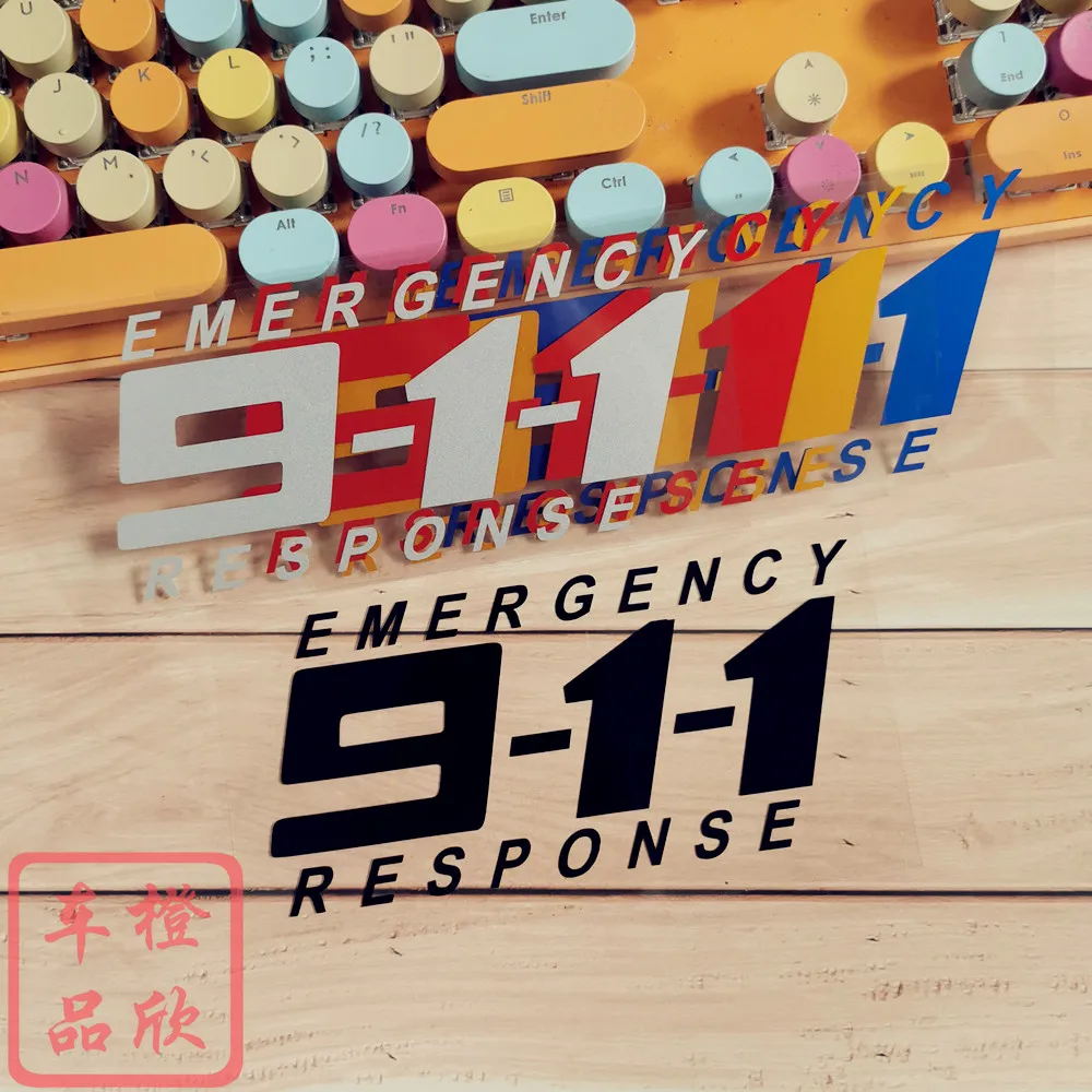 Car Stickers 911 Police Emergency Response Alarm Warming Reflective Decals For Bumper Trunk Window Windshield Motorcycles