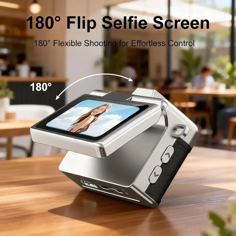 1.47 Inch Screen Thumb Keychain Camera HD 1080P Neck Strap Design Mini Digital Camera 180° Flip Screen Very Small Size