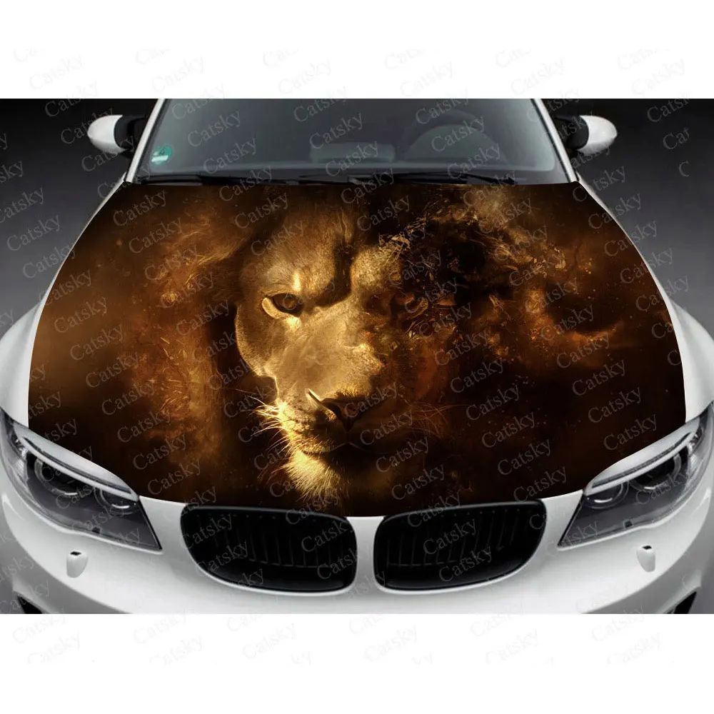 

Animals Lion Car Hood Wrap Decal Vinyl Sticker Full Color Graphic Car Sticker Full Color Graphic Custom Image Fit Any Car