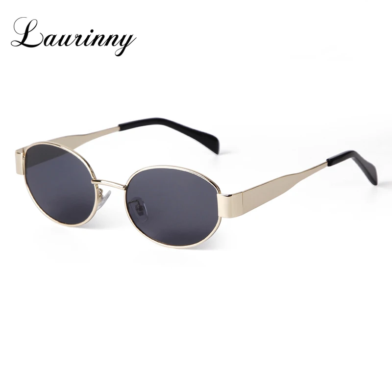 Trendy Retro Oval Sunglasses for Women Men Small Metal Frame Sun Glasses Brand Driving Pilot Aviation Male Shades Clear Lens UV