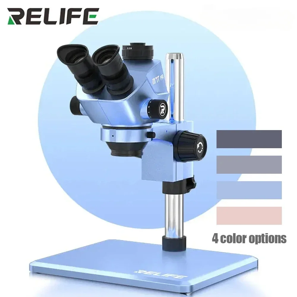RELIFE M7T Pro 7-50X тринокулярный HD-микроскоп с непрерывным зумом и большим основанием, инструмент для ремонта печатных плат материнской платы