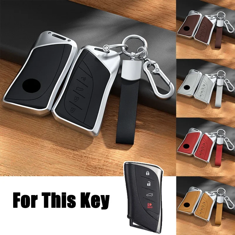 Aluminum Alloy Leather Car Smart Key Fob Case Cover For Lexus LC LS UX ES ES200 LS350 ES300h UX250h LS350 UX200