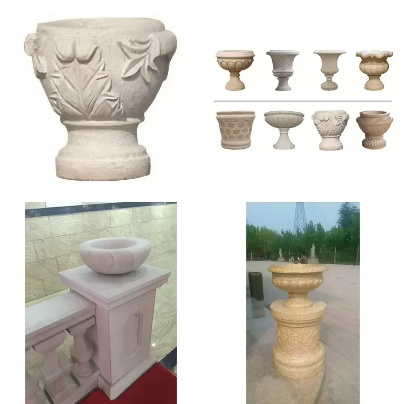 for Outdoor Garden Modern Design Large Natural Stone Granite Marble Pots
