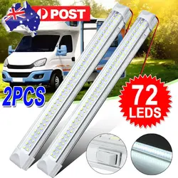 72 LED 12V Car Interior Light LED Strip Bar Lamp 4.5W Tube Under Cabinet Light with ON/Off Switch for Caravan Van Boats Trucks
