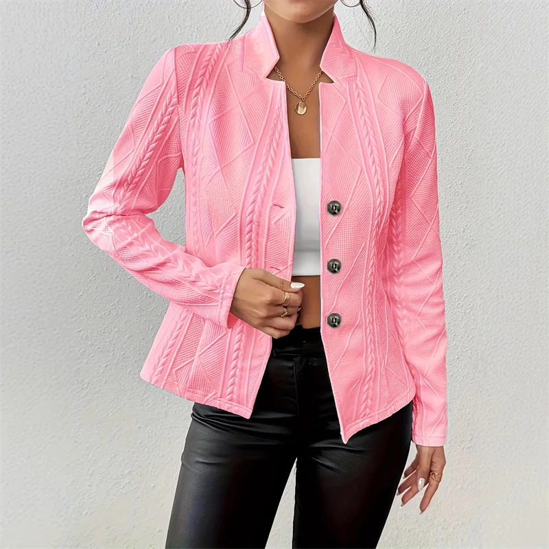 Outono inverno novas mulheres blazer casaco botão figura gola único breasted europa américa estilo curto terno jaqueta tendência