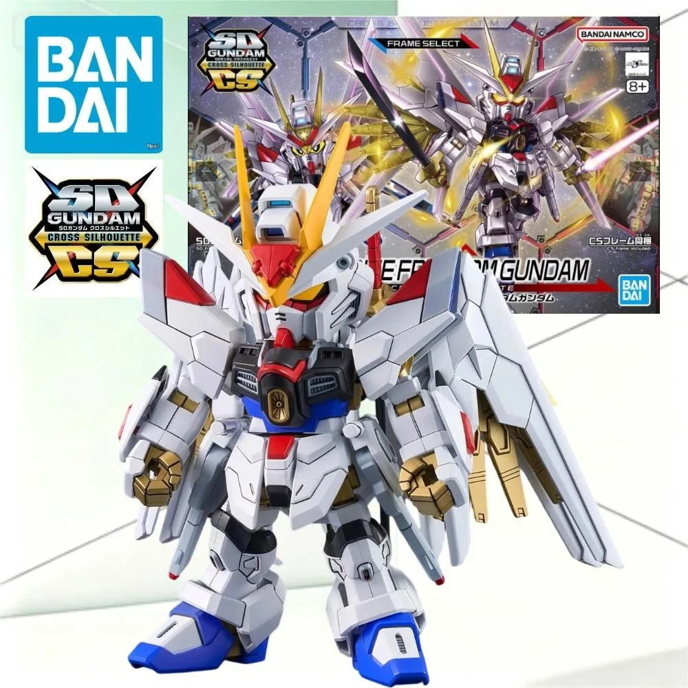 Bandai SDCS Mighty Strike Freedom Gundam Kit Dual‑SD‑CS‑Frame‑Shape Decor Slidable‑Wing‑Structure Gold‑Tone Hobby Assembly