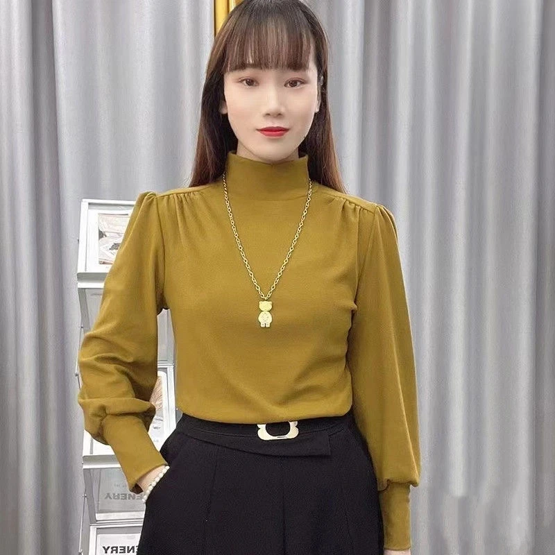 

Women Clothing Simplicity All-match Casual Bottoming Shirt Spring Autumn New Long Sleeve Loose Fashion T Shirts Office Harajuku