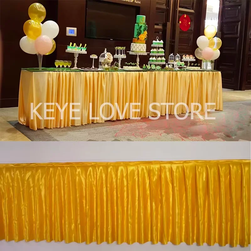 Table Skirts Gold for Birthdays Event Party Wedding Table Skirt Banquet Stage Table Skirting for Table Cloth Decoration
