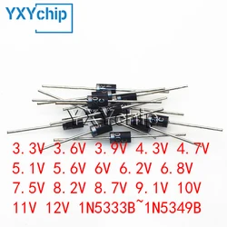 20pcs/lot 5W Zener Diodes CASE17 3.3V 3.6V 3.9V 4.3V 4.7V 5.1V 5.6V 6V 6.2V 6.8V 7.5V 8.2V 8.7V 9.1V 10V 11V 12V 1N5333B~1N5349B