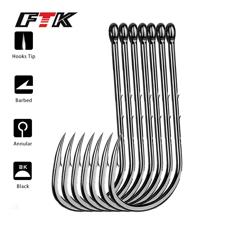 

FTK 100Pcs Fishing Hooks Sharp Carbon Steel Bait Hook Eye Offset Circle Hook Carp Shrimp Earthworm Fishing Jig Worm Hooks