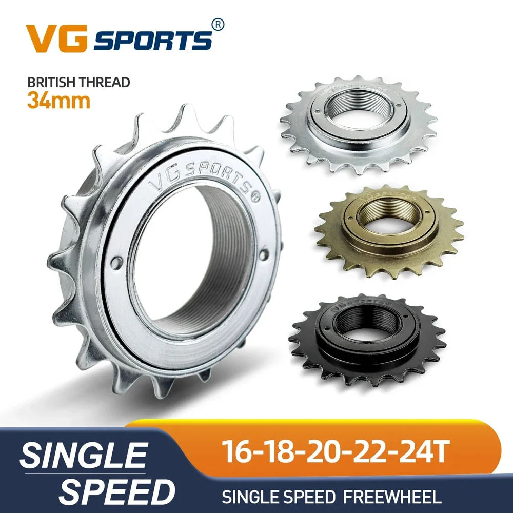 

VG Sports 16T 18T 20T 22T 24T 34MM Single Speed Bicycle Freewheel Sprocket Part for BMX 1 Speed Cog Gear Bicycle Accessories