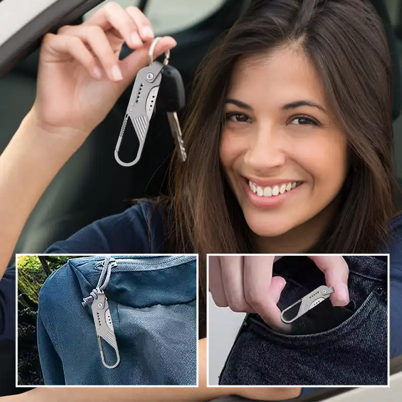 Mini cuchillo llavero plegable multifuncional afilado