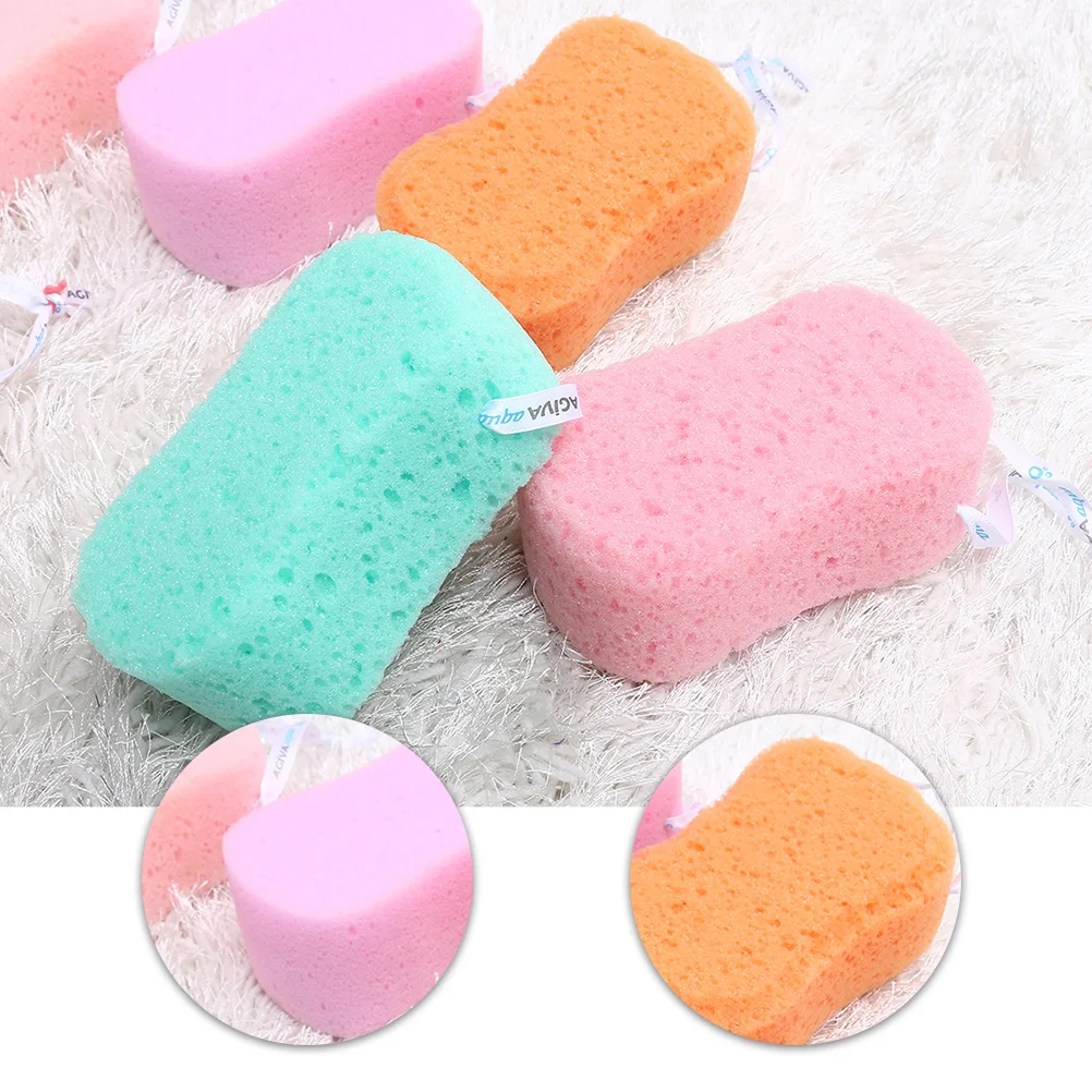 4 Pcs Bath Sponge Body Sponges Scrubbers Shower Tub Cleaning Brush for Baby The Face Exfoliating Absorbent