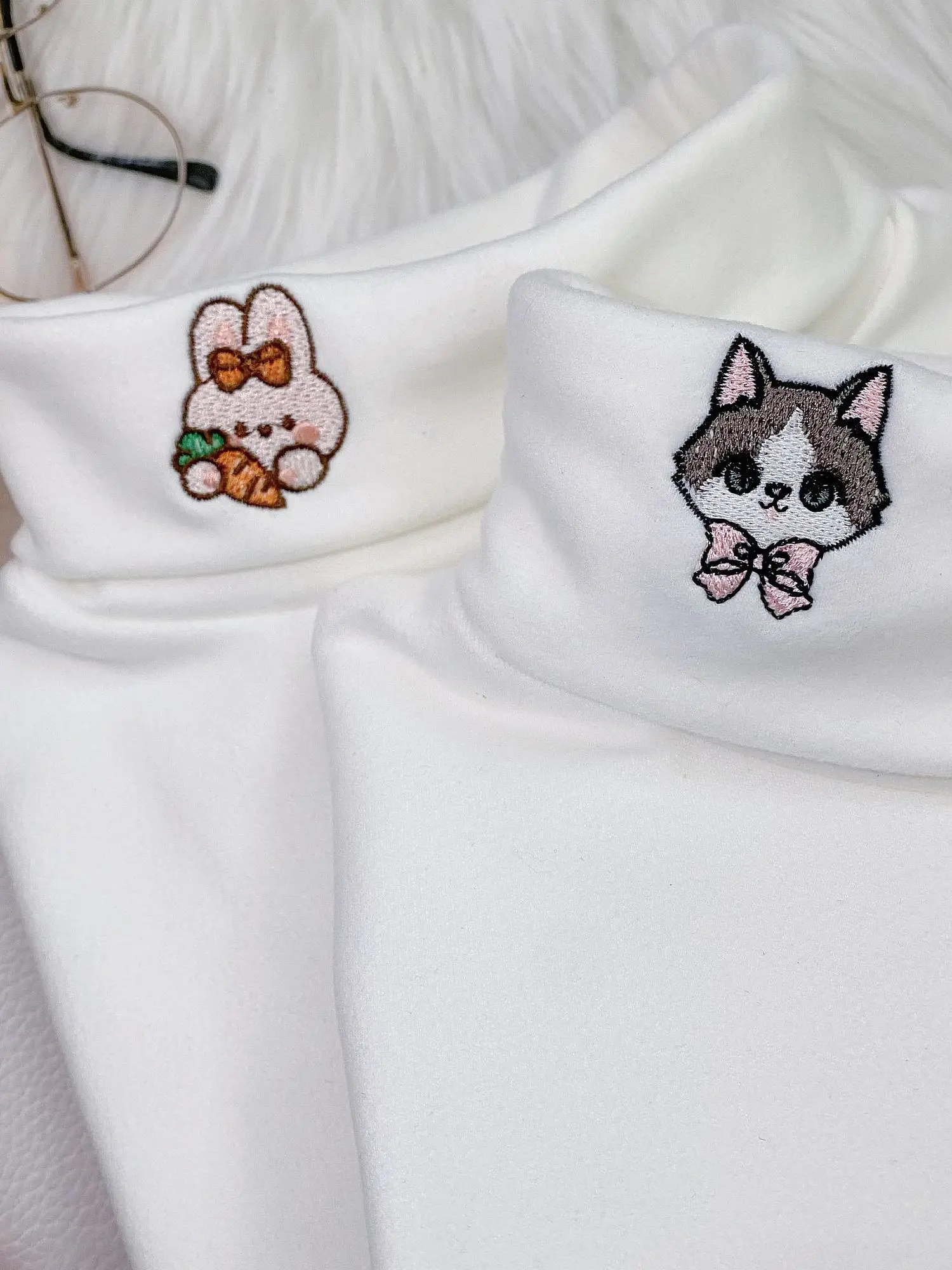 Double-Sided Cashmere Long Sleeve Base Shirt for Girls Student Inner Wear Half High Collar Warm Top for Few Girls Autumn Wint...