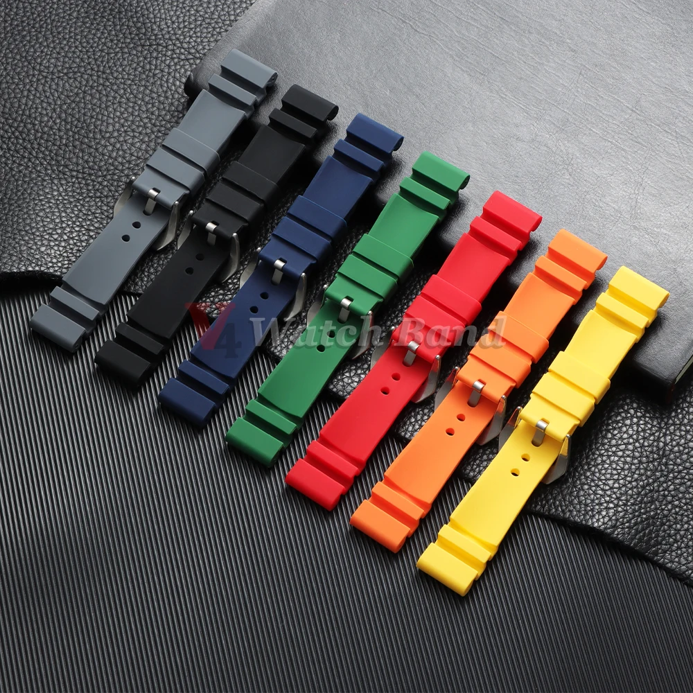 22mm 24mm 26mm Rubber Watch Strap for Panerai Silicone Strap for SUBMERSIBLE PAM441/351/111 Watchband Bracelet Soft Sport Bands