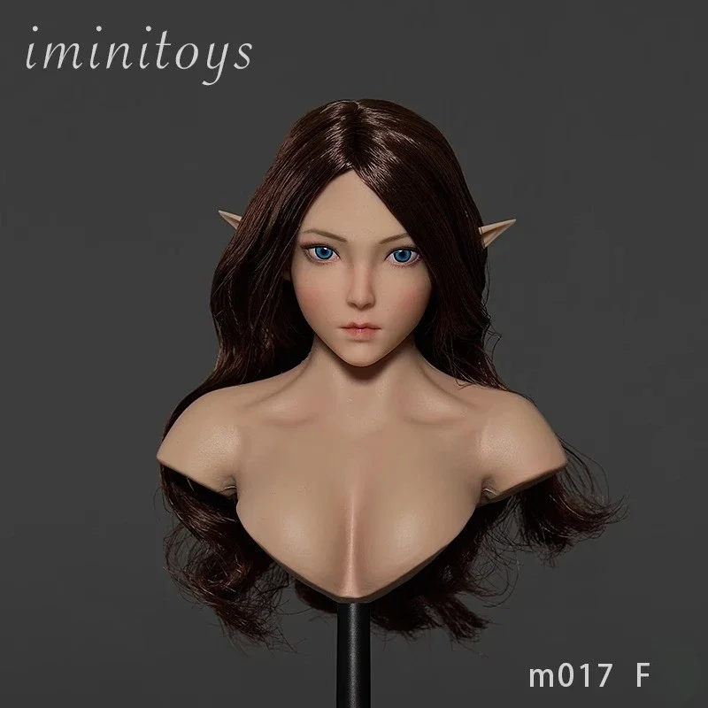 Iminitoys M017 1/6 Female Soldier Fairy Maiden Head Sculpt Beautiful Elf Girl Head Played Model for 12