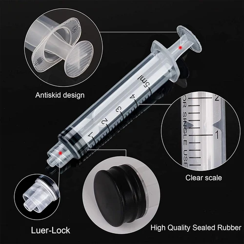 Imagen 2 del producto Jeringa Luer Lock reutilizable de plástico, 25-2 uds., 1ml-100ml, para laboratorio, medición de alimentación, herramienta de cocina de animales, relleno de pegamento líquido y tinta