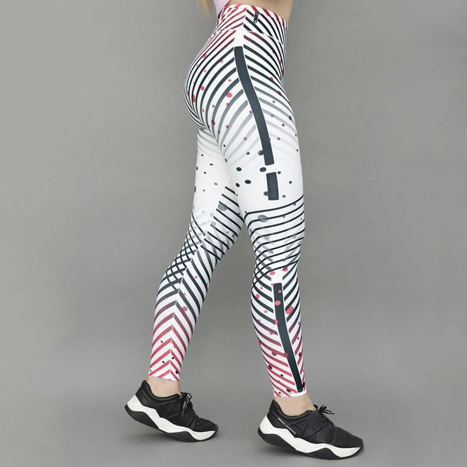 FCCEXIO nouveau Leggings sans couture Sport femmes Fitness loisirs élastique serré Yoga course rayures florales imprimer Leggings pantalons de gymnastique