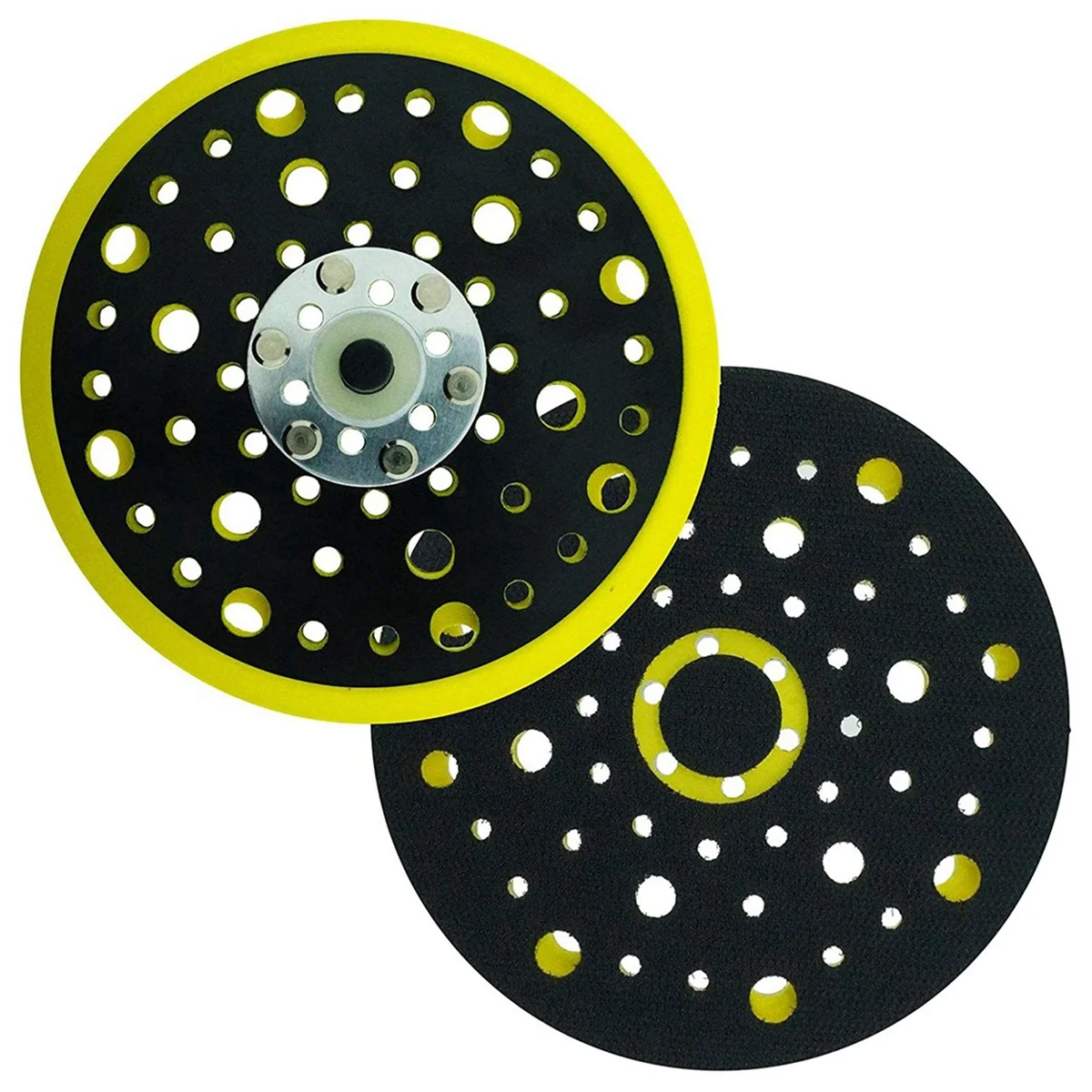 Hook and Loop Backing Pad, Densidade Média, Lixadeira Orbital Aleatória, Compatível com Mirka, Ceros, DEROS, 150mm, 5, 16 Thread, 52 Buracos