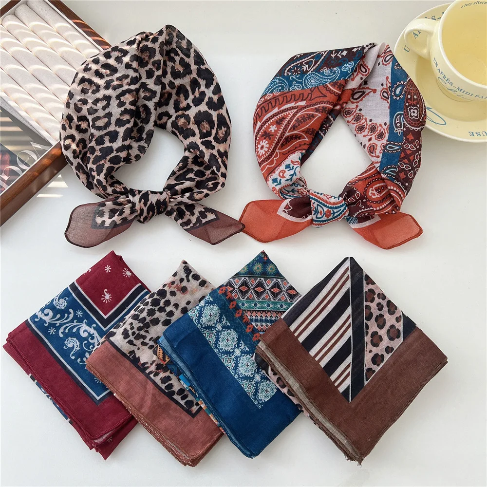 

55*55cm Square Cotton Hair Scarf Hairband Headband Hairscarf Headscarf Turban Shawl Wrap Bandanas