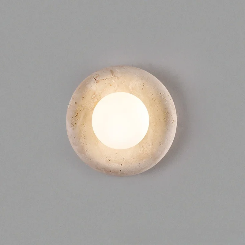 Wabi Sabi Estilo Natural Caverna Pedra Lâmpada de Parede LED Designer Francês Hotel Villa Corredor Fundo Parede Quarto Cabeceira Luz de Parede