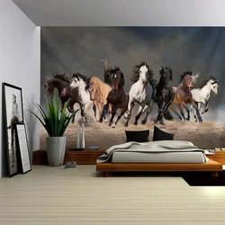 Running horse 3d printing tapestry lion elephant wall hanging polyester fabric home decoration mandala bohemian wall decoration