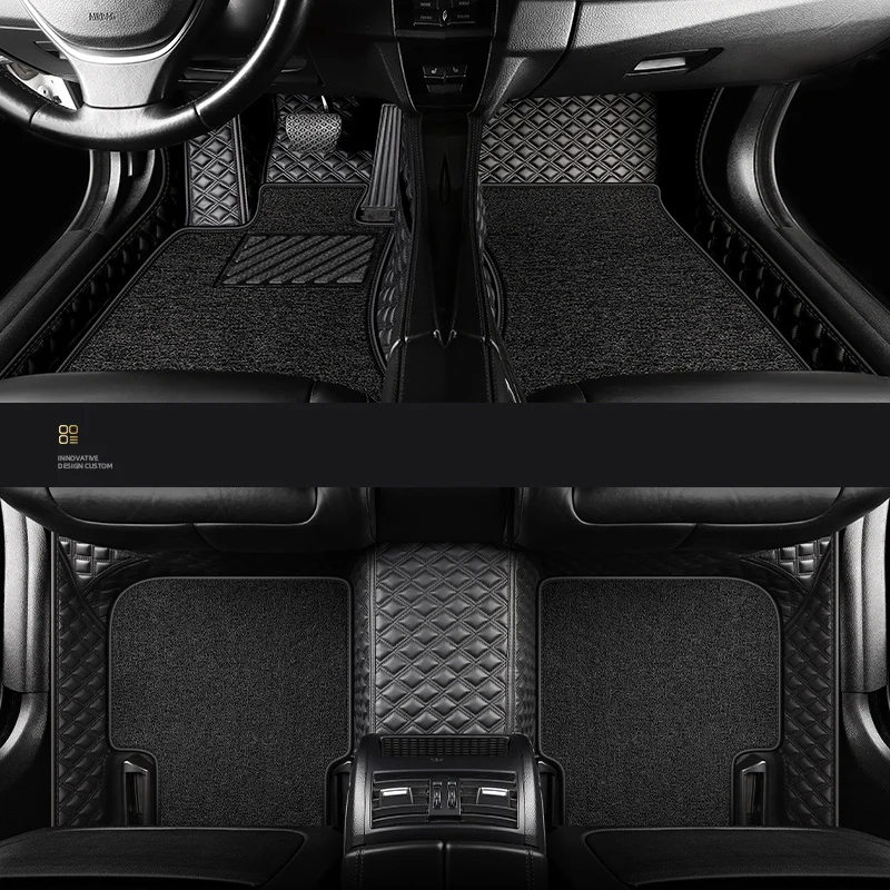 

Custom Car Floor Mats For Mitsubishi ASX Outlander Lancer Eclipse Crosss Galant Pajero Sport AIRTREK PU Leather Auto Parts