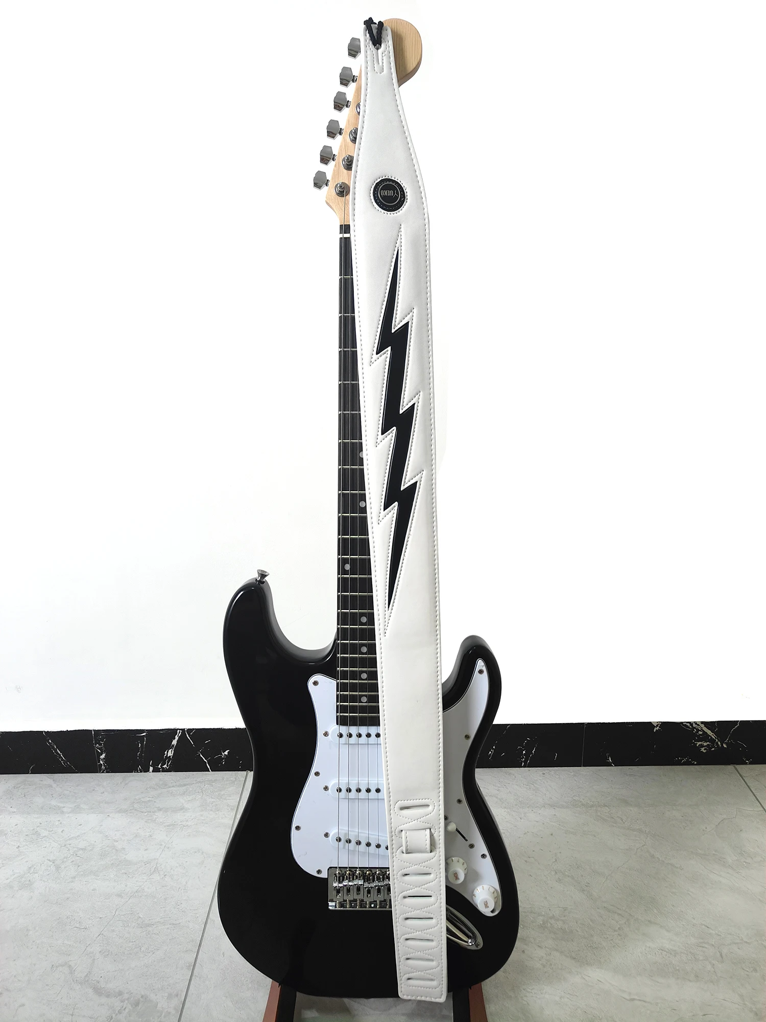 YUEKO Lightning Pattern/Flame Guitar Strap Adjustable Length Strap for Acoustic/ Electric Guitar/Bass Available in Multicolor
