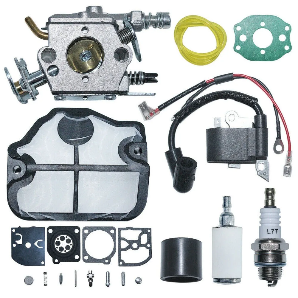 Carburetor Ignition Coil Air Filter Kit For Husqvarna 136 137 141 142 Chainsaw