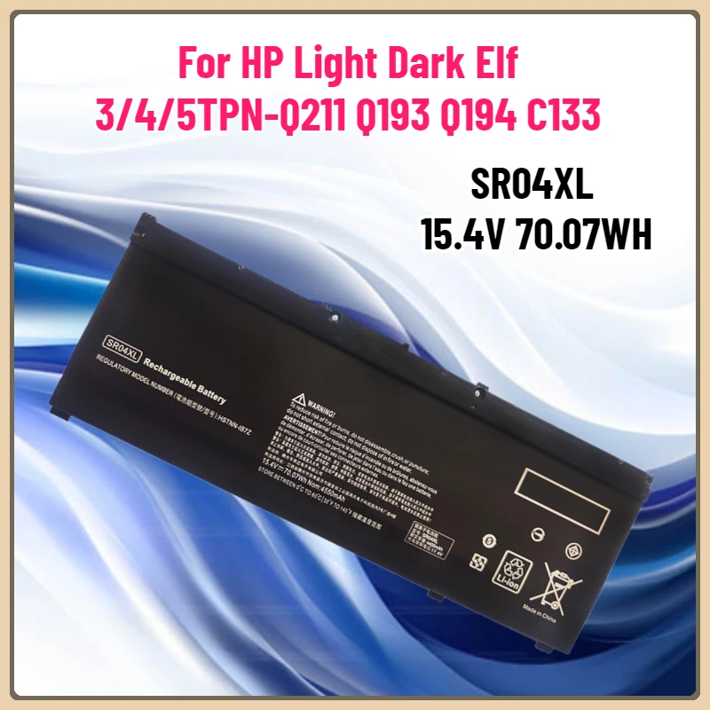Baterai Laptop SR04XL 15.4V 70.07WH untuk HP Light Dark Elf 3/4/5TPN-Q211 Q193 Q194 C133