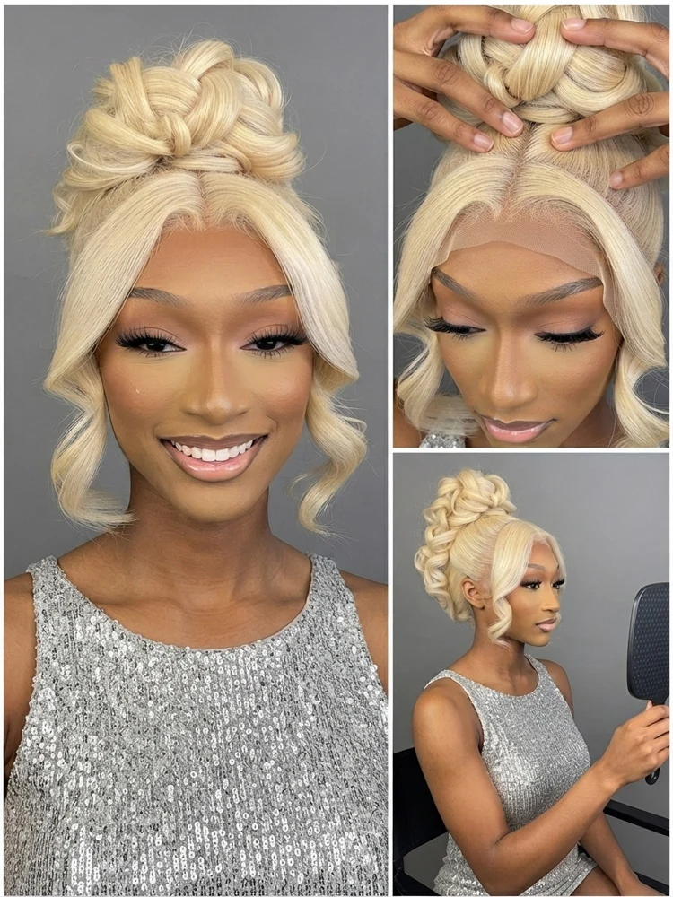613 Blonde 360 13x6 13x4 Hd Lace Front Wig Human Hair PrePlucked Brazilian Body Wave Lace Front Frontal Human Hair Wigs for Women