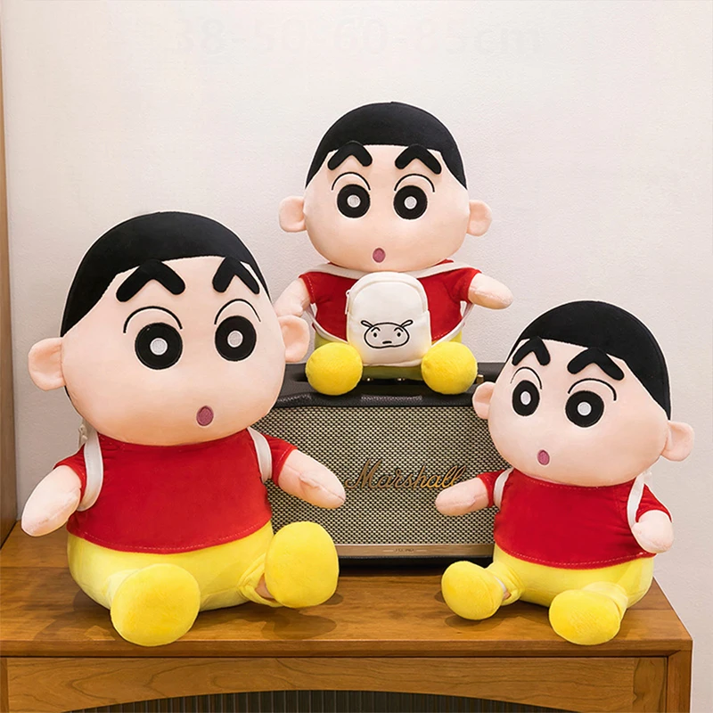 Kawaii Crayon Shin Chan Plush Toy Cartoon Backpack Plush Toy Stuffed Doll Sleeping Pillow for Kids Birthday Xmas Gift for Girls