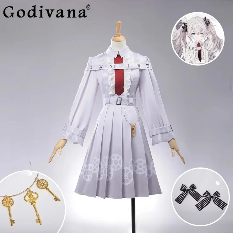 

Colorful Stage Cos Skirt Suit Women Future Anniversary Animation Cosplay Skirt Set Female College Carnival Costume Outfits