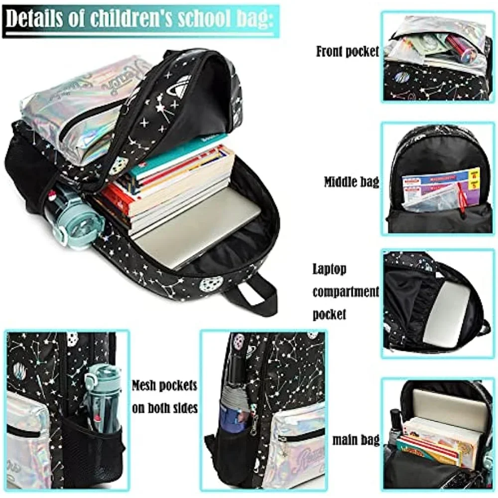 Schult asche Mädchen 3 in 1 Rucksack mit Brotdose High Elementary Middle School Rucksack Kinder taschen für Mädchen Schult aschen für Mädchen