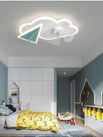 Children Cute Ceiling Fans With Lights Pink Blue Paper Airplane Design Dimmable Bedroom Living Room Fan Lamp APP Remote Control
