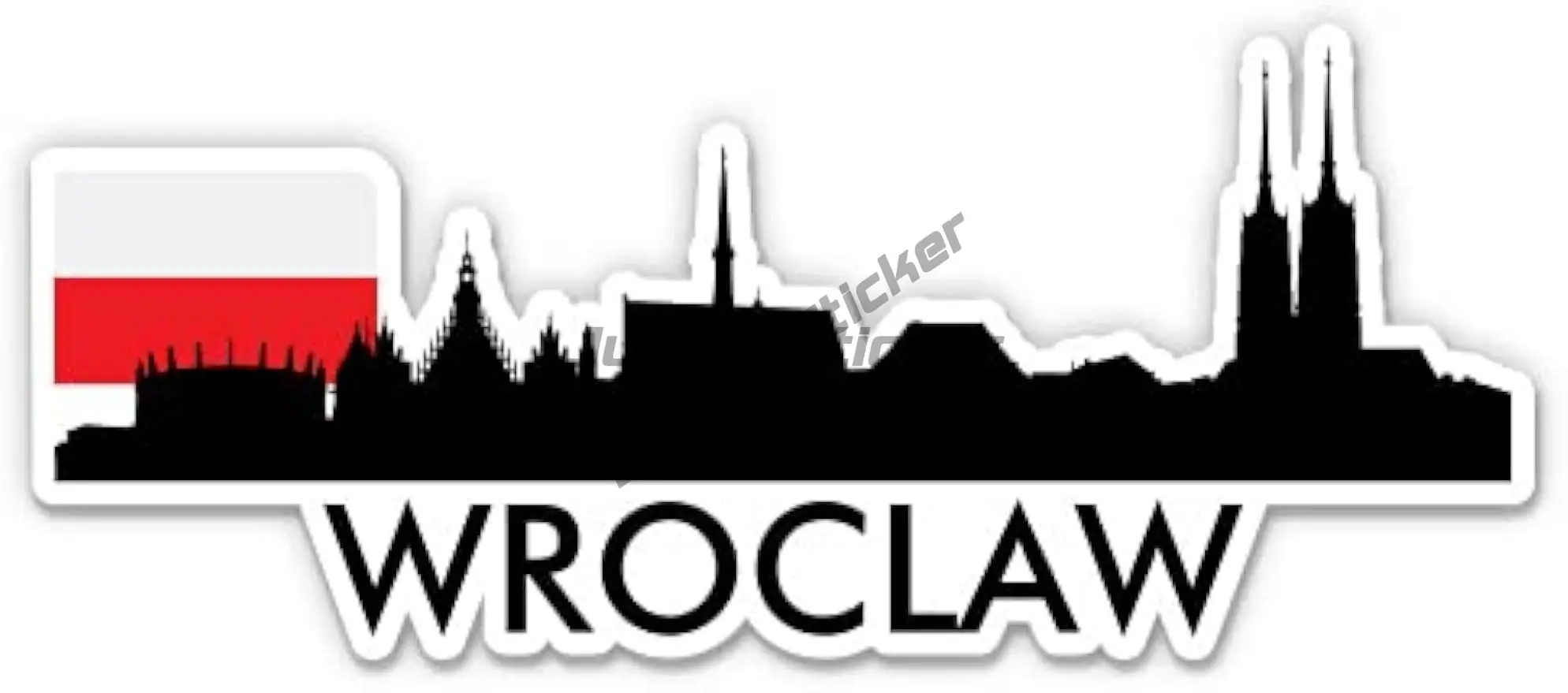 

Wroclaw Poland City Skyline Vinyl Sticker Decal for Phone, Laptop, Water Bottle Scratch Cover with Sticker Camping Accessories