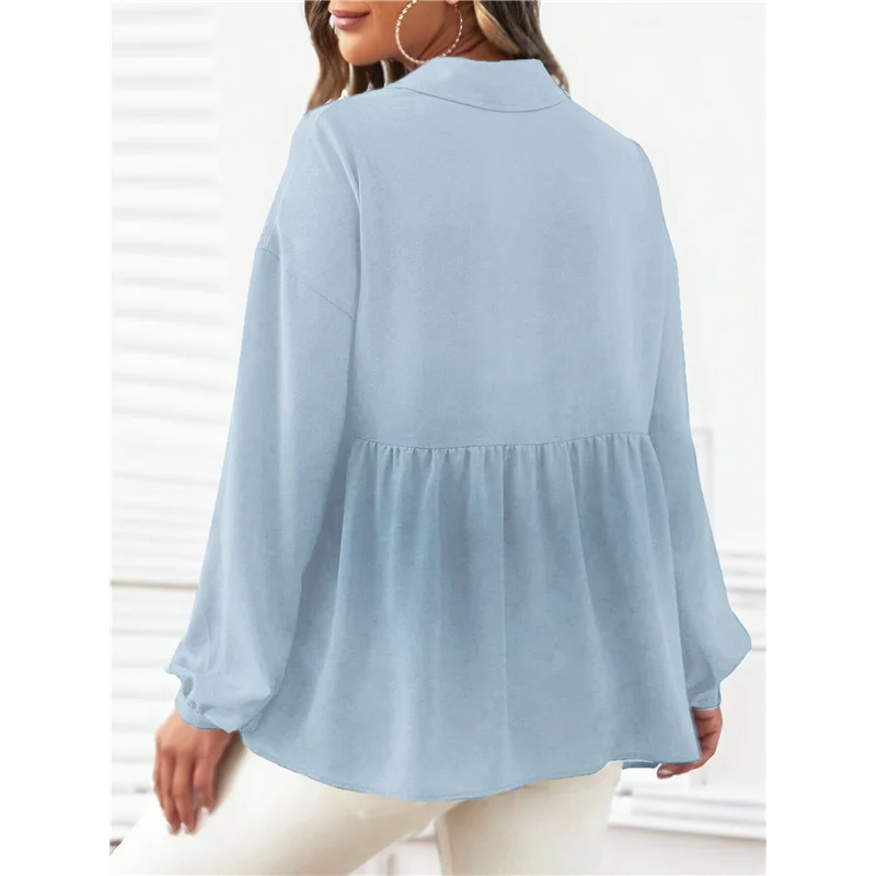 

Women's Long Sleeve Stand Collar Shirt 2025 Autumn And Winter Waist Shirt Loose Maternity Tops Casual Tops