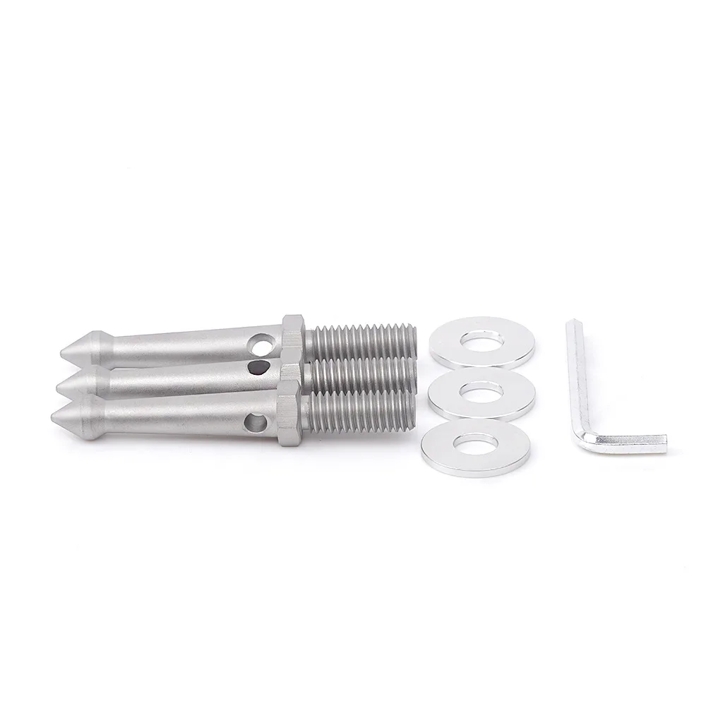 80mm Tripod Spikes Set 3PCS 3/8 Thread Stainless Steel Sand Beach Feet with Aluminum Washers and 4mm Hex Wrench