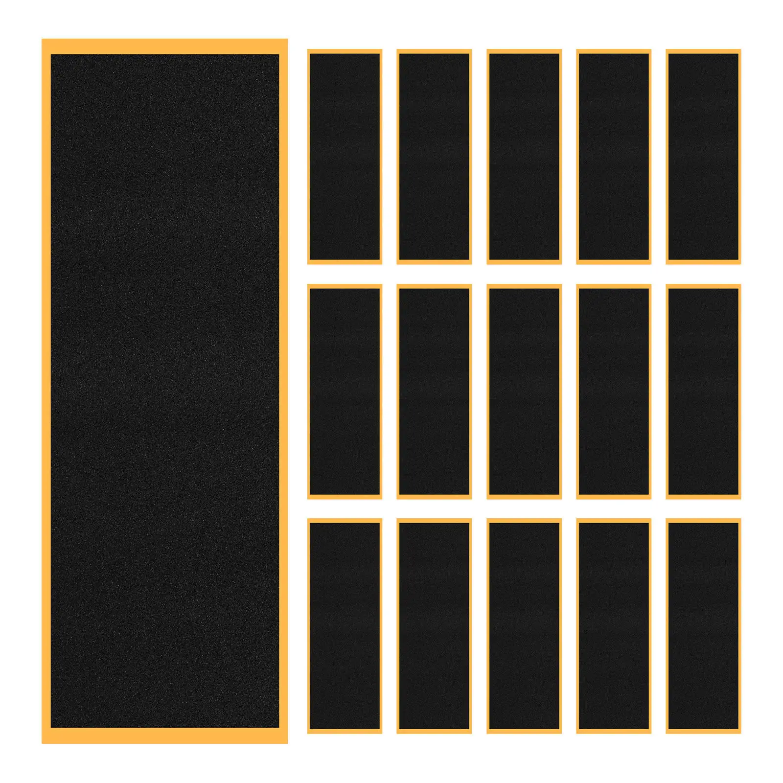 16 szt. Taśma antypoślizgowa na fingerboard, miękka pianka, matowe wykończenie, powierzchnia o wysokiej tarcie dla lepszego kontroli, 38 mm x 110 mm, mini